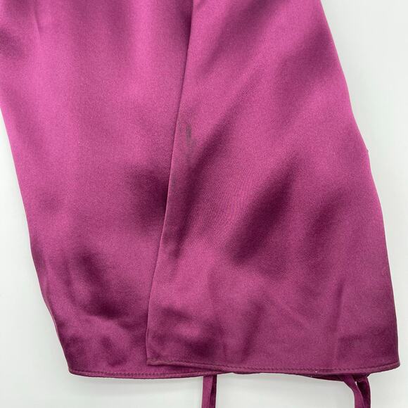 The Sei | Ruched Cut Out Silk Midi Dress in Burgundy Oxblood 2 - Picture 15 of 16